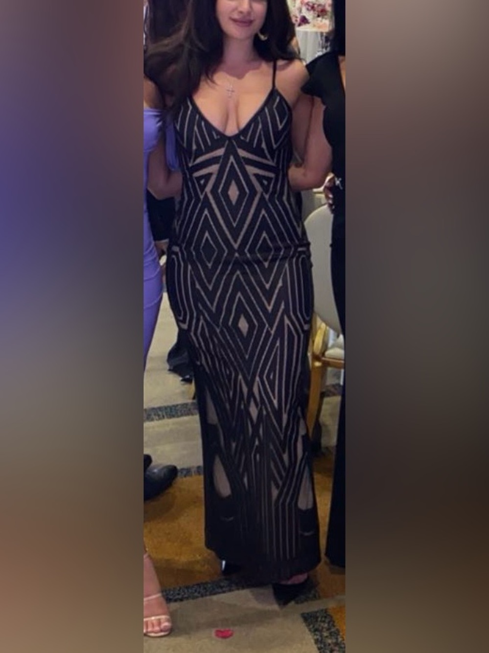ABS Allen Schwartz open back Maxi Dress
